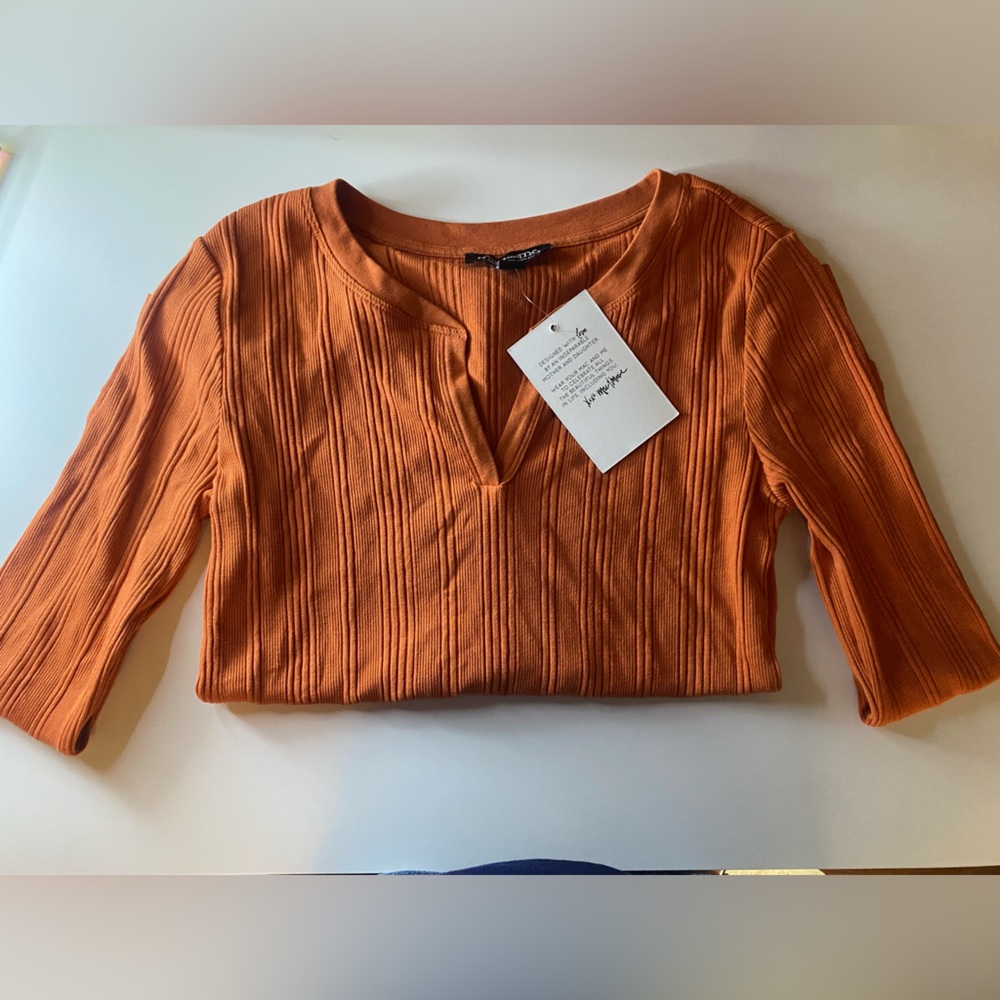 long sleeve orange shirt